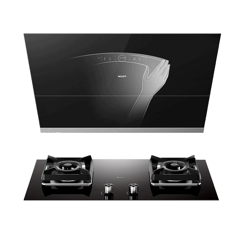 老板集团出品 名气(MQ)烟灶套装2561A+ B328A(天然气)22强大吸力智能操控 4.5KW大火力家用厨电套装
