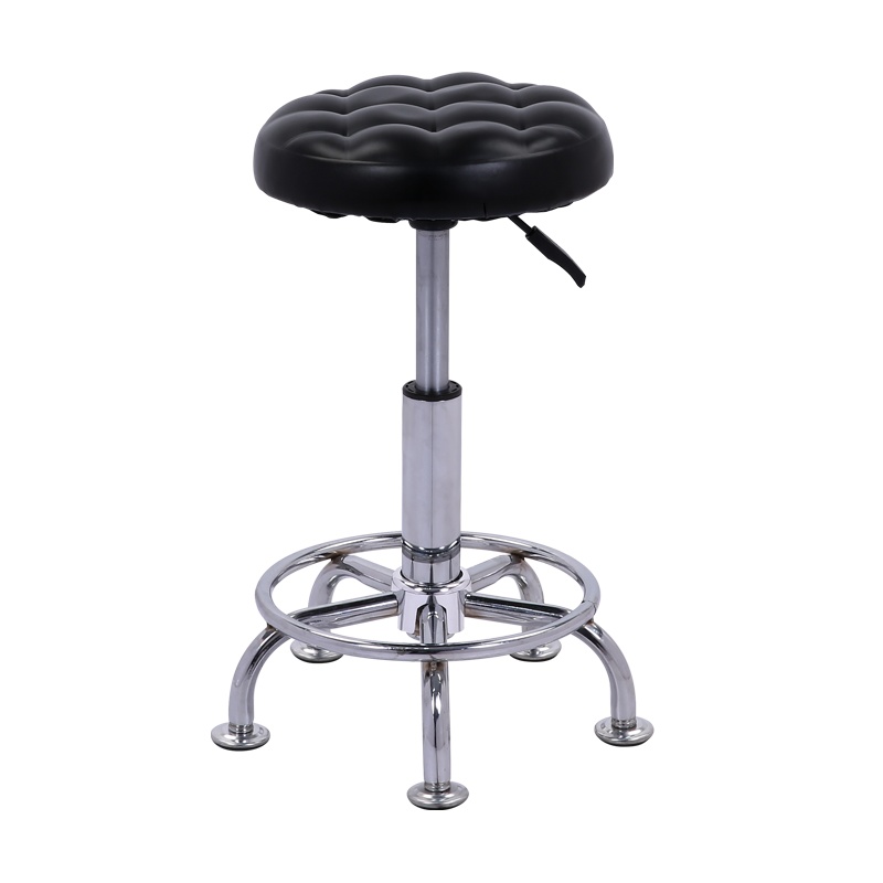 【红心家居】黑色波浪吧台椅坐垫凳子旋转升降吧椅高脚圆吧台凳吧凳（电镀）