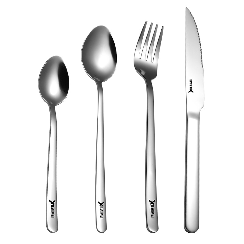 304不锈钢牛排刀叉套装西餐餐具全套刀叉勺三件套家用刀具两件套 刀叉尖勺茶勺(4件套装) 敬平