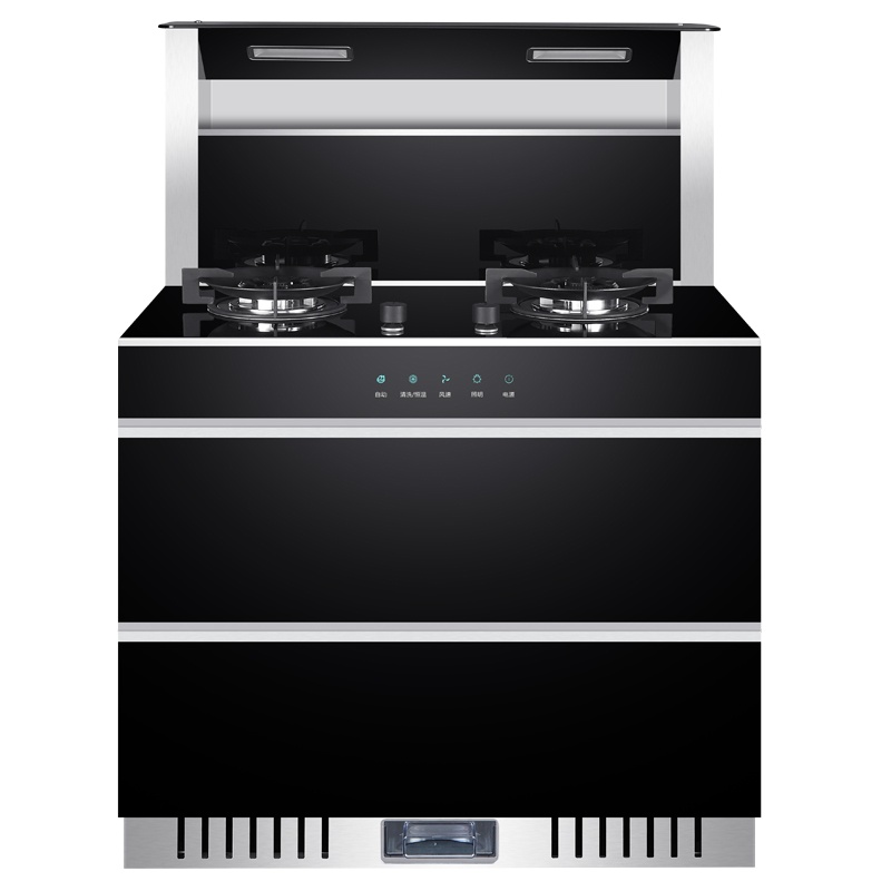 荣飞(Rongfei)集成灶一体灶台下排侧吸式油烟机厨房环保灶台自动清洗家用消毒柜套装900变频款(液化气)