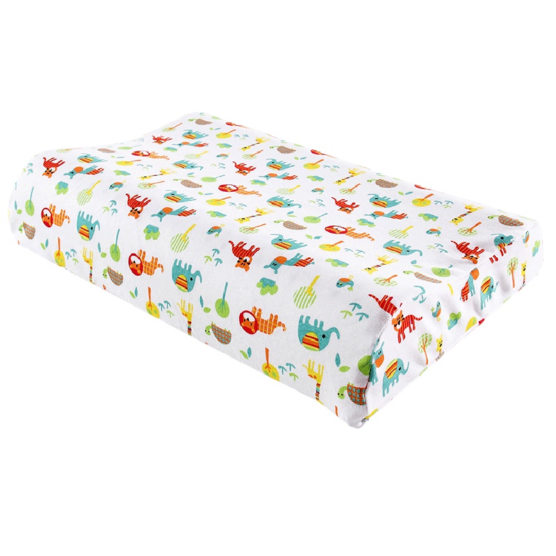 湾月(LUNEBAY)枕头 全棉进口泰国儿童乳胶枕0-10岁双层调节高度多功能枕芯夏季卡通枕套幼儿园小孩宝宝枕头2层枕芯