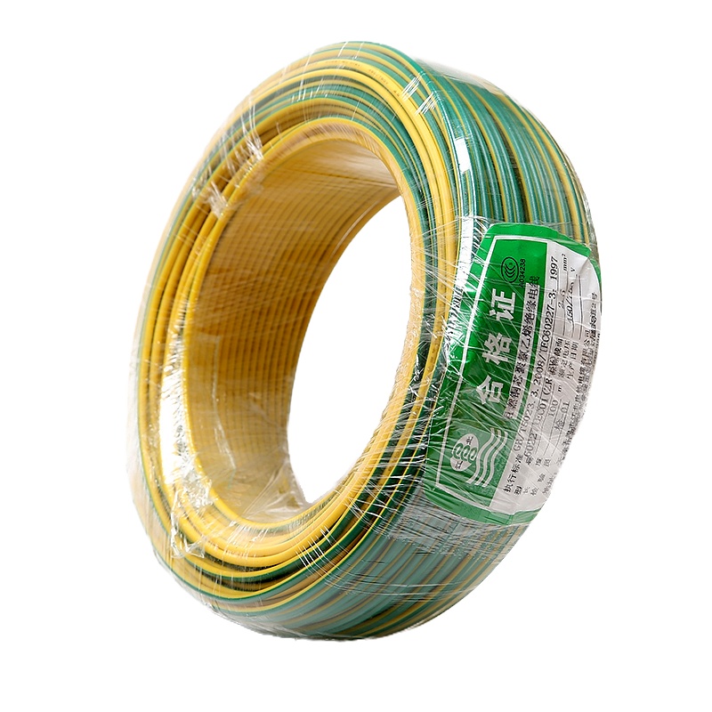 江北 ZR-BV 1×10平方毫米 阻燃铜芯聚氯乙烯绝缘电线 双色 100米/盘