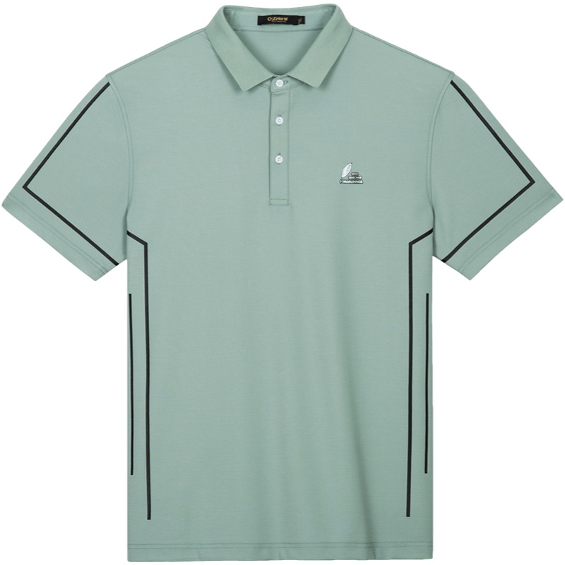 千纸鹤男士2020年春夏翻领撞色POLO衫休闲丝光短袖上衣25284