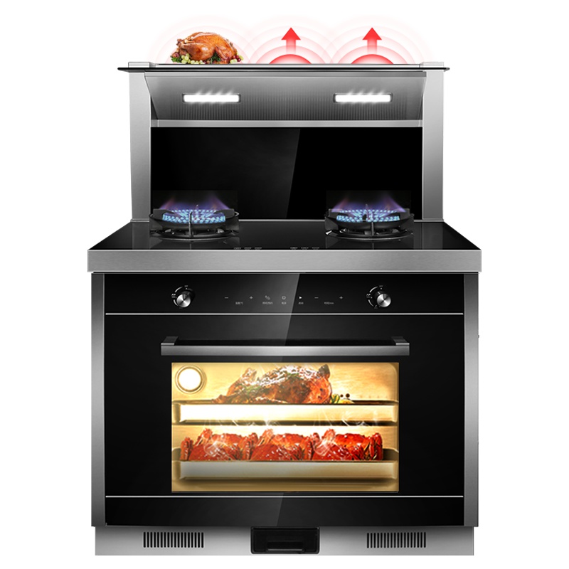 欧尼尔OUNIER LX6-SZK集成灶一体式一体机带蒸烤箱下排侧吸式家用环保灶燃气自动清洗双电机油烟机21立方人工煤气