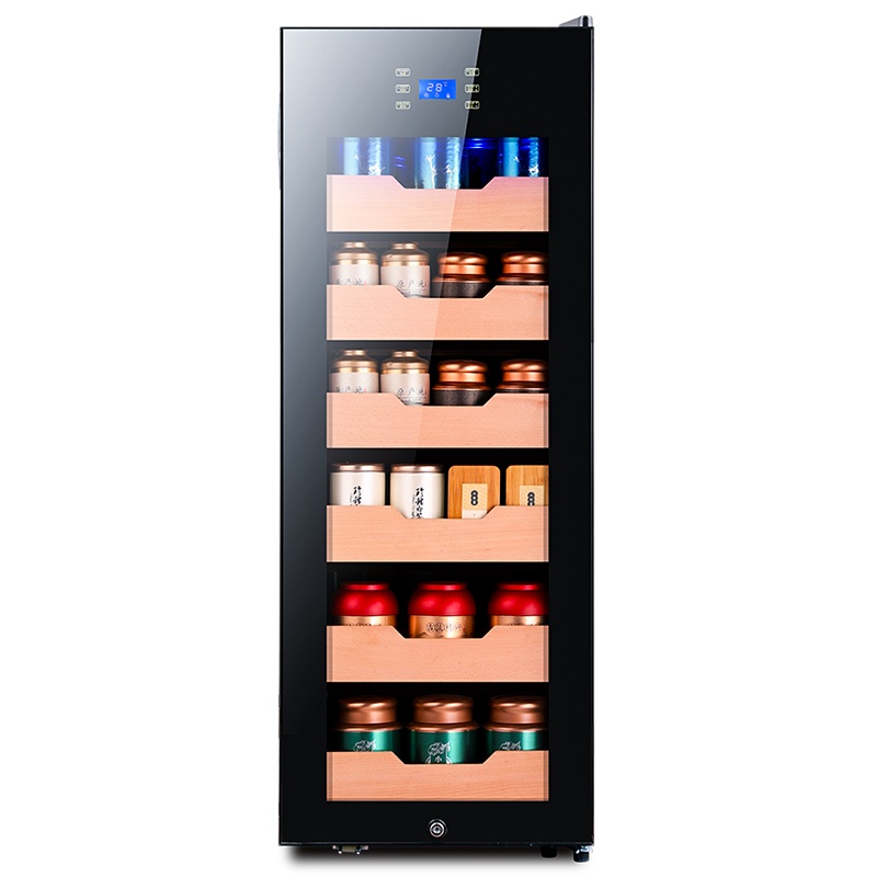 尊堡 JC-158E茶叶冷藏保鲜恒温红酒柜冰箱冰吧客厅家用雪茄干货饮料水果保鲜柜药物阴凉玻璃展示护肤品柜风冷智感除露门