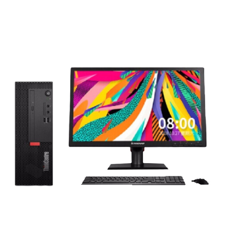 联想 ThinkCentre M720e商用台式电脑 22.5寸显示器 i5-9500 8G 1T+128GSSD 定制