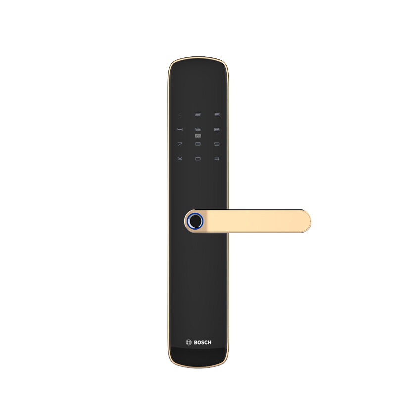 博世（BOSCH）ID60 指纹锁智能锁家用防盗门电子锁密码锁 防小黑盒C级锁芯直板 琥珀金