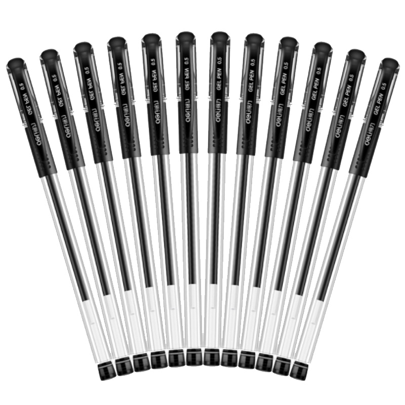 得力 6600ES 0.5mm中性笔 经典办公中性笔/水笔/签字笔 12支/盒 黑色