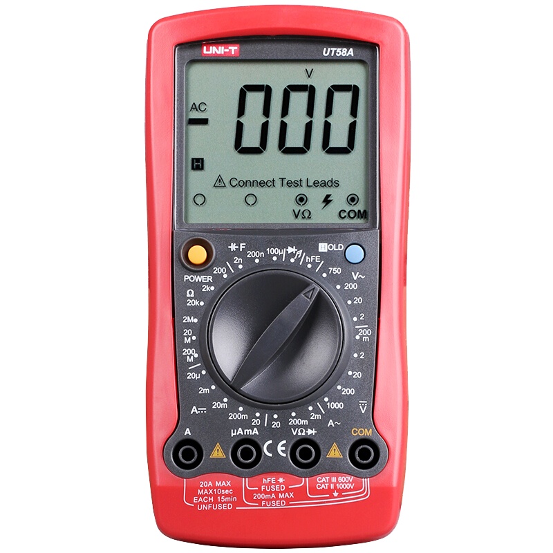 优利德(UNI-T) UT58A 大屏数字万用表 通用型手持多用表