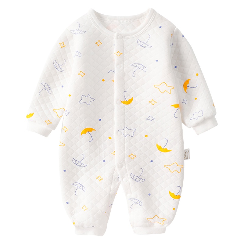 南极人夹棉宝宝连体衣秋冬新款夹棉保暖新生儿衣服婴儿连体衣