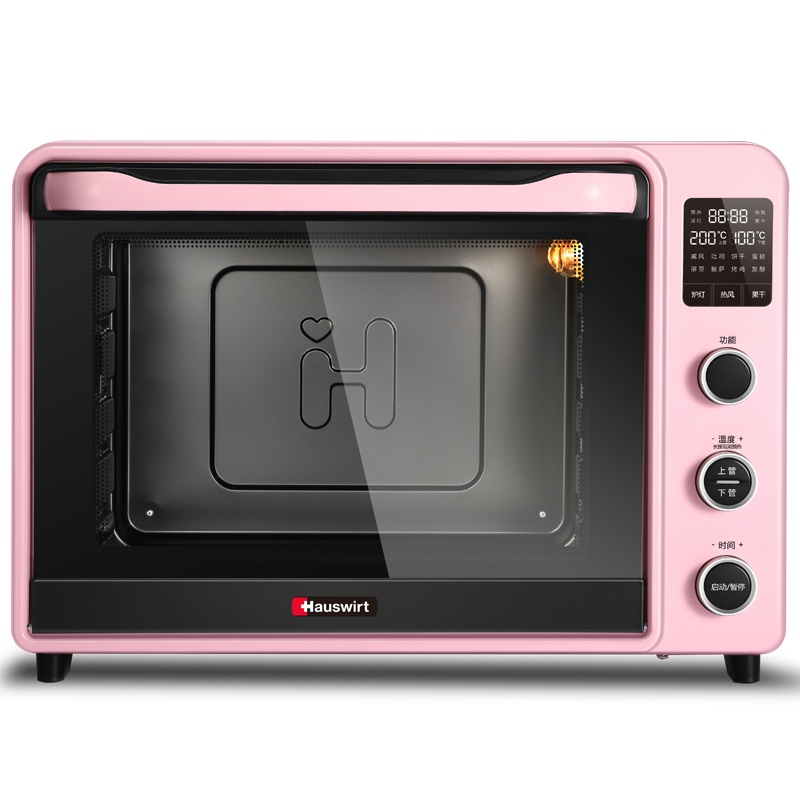 海氏电烤箱C40粉色升级款家用烘焙多功能电子式智能40L大容量热风循环低温发酵上下独立控温