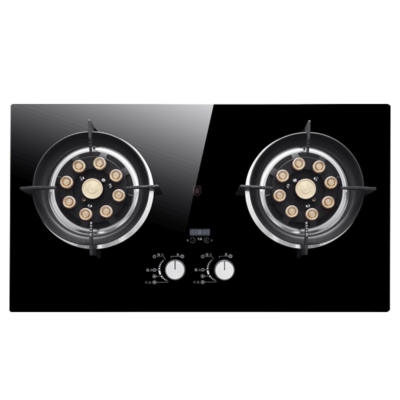 巧妙(QIAOMIAO)燃气灶天然气灶煤气灶双灶液化气灶家用灶具台式嵌入式9腔大火鸳鸯定时灶396BD-液化气自行安装