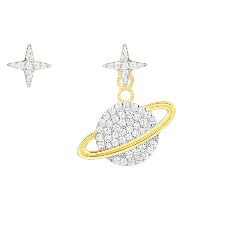 APM Monaco[林志玲同款]女士 银色S925银 时尚饰品镶晶钻锆石 耳环首饰银耳饰 AE10559OXY