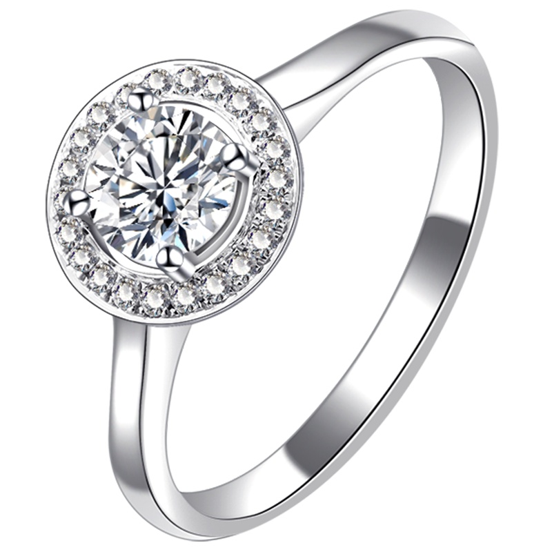 梦克拉 18k群镶结婚求婚钻石戒指 结婚钻戒 60分钻石戒指 香邂