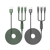 苏宁小Biu数据线三合一绿色适用Type-c安卓苹果iPhoneX/11/12华为Mate30/p40小米1.2米