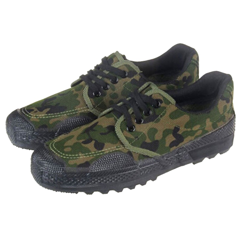 冰禹 SNll-111 劳保鞋子 劳动劳防鞋工地鞋 作训军训迷彩鞋解放鞋 工地帆布胶鞋耐磨 小花 37