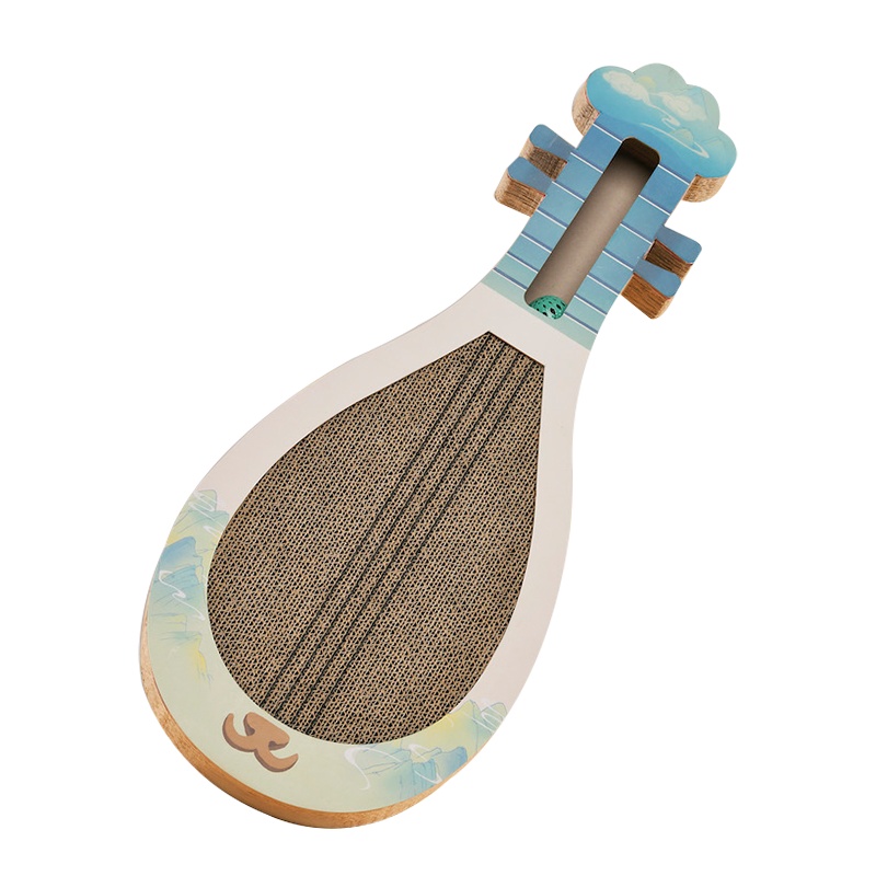 [一拾吾]中国风 琵琶猫抓板(发声版 可弹奏) 瓦楞纸猫抓盒猫抓板玩具1.56kg