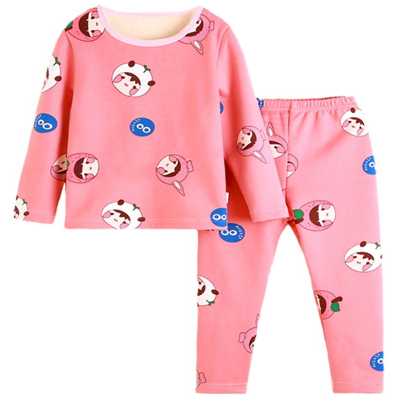 儿童保暖加绒加厚内衣裤女童秋衣秋裤套装小童衣服