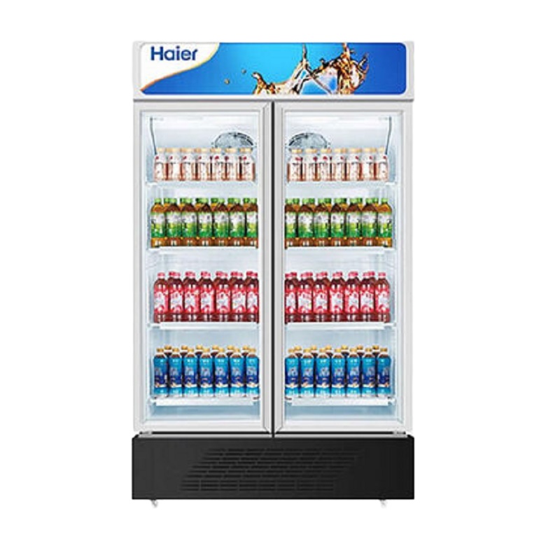 海尔 立式展示柜冷藏柜商用保鲜柜透明玻璃门冰箱 SC-450G(双门带灯箱)展示柜