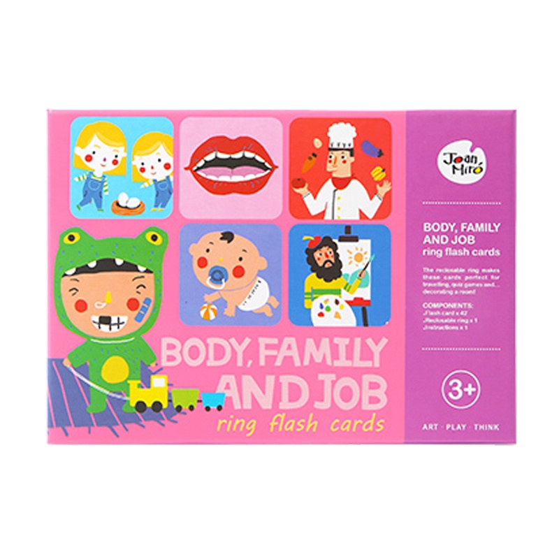 Joan Miro美乐童年 儿童卡片早教英语单词识字0-1-3岁6婴儿幼儿宝宝益智认知闪卡 称谓和职业 益智玩具 早教