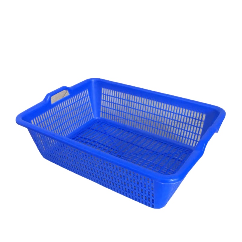 带把手长方形镂空塑料菜筐 52*40