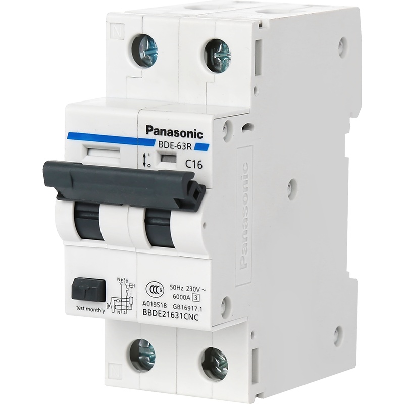 松下空气开关 家用断路器2P带漏保][16A]