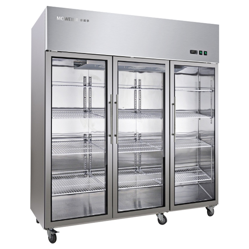 摩威尔CRT72-3G商用厨房风冷冰箱风冷冰柜立式玻璃大三门双温冷藏冷冻保鲜柜冷柜厨房冰柜