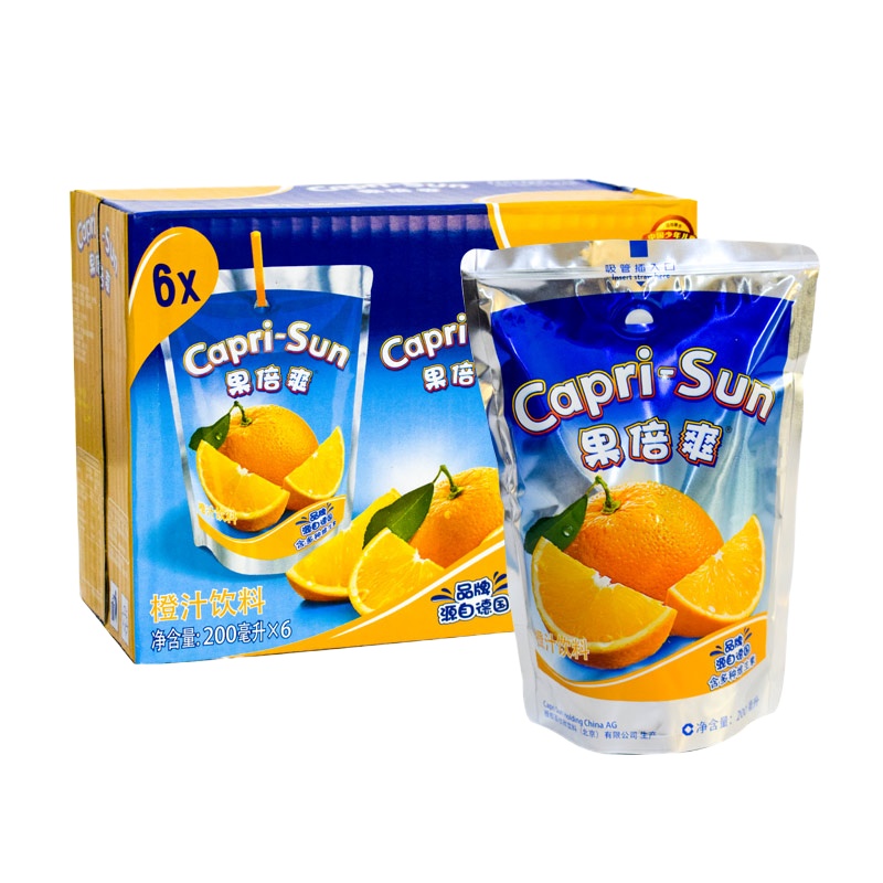 果倍爽 [2份装]橙汁200ml*6袋整盒装 儿童宝宝果汁饮料富含维生素
