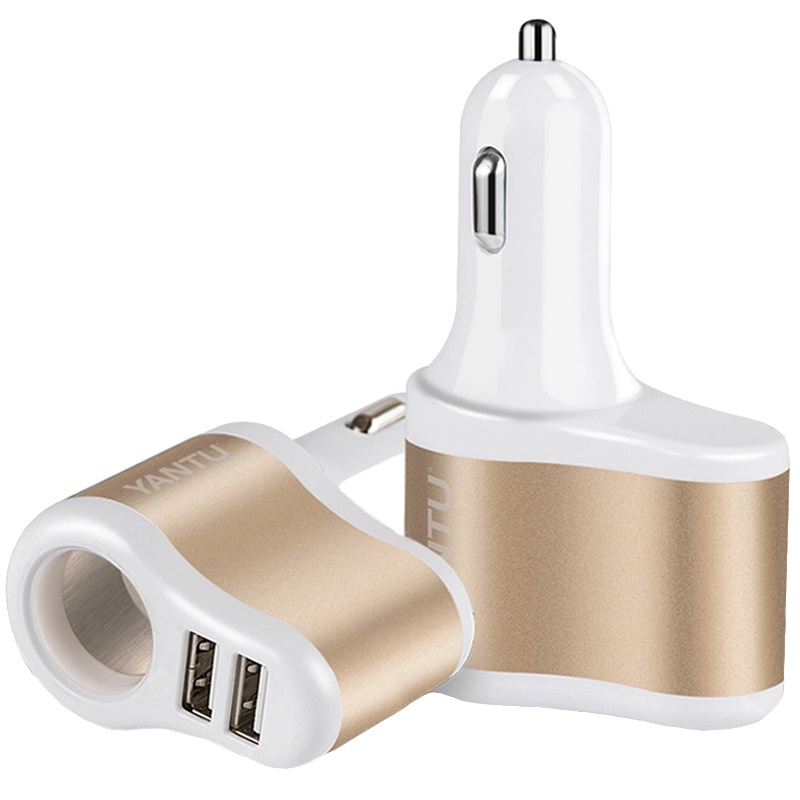沿途（YANTU）车载充电器 A58 双USB转接口智能充电头一拖二汽车点烟器车充