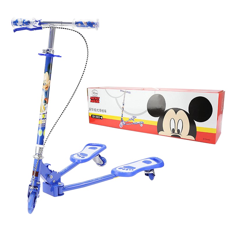 迪士尼(Disney)滑板车5-12岁米奇公主冰雪奇缘系列形象三轮蛙车剪刀车扭扭车配车篓SD13002
