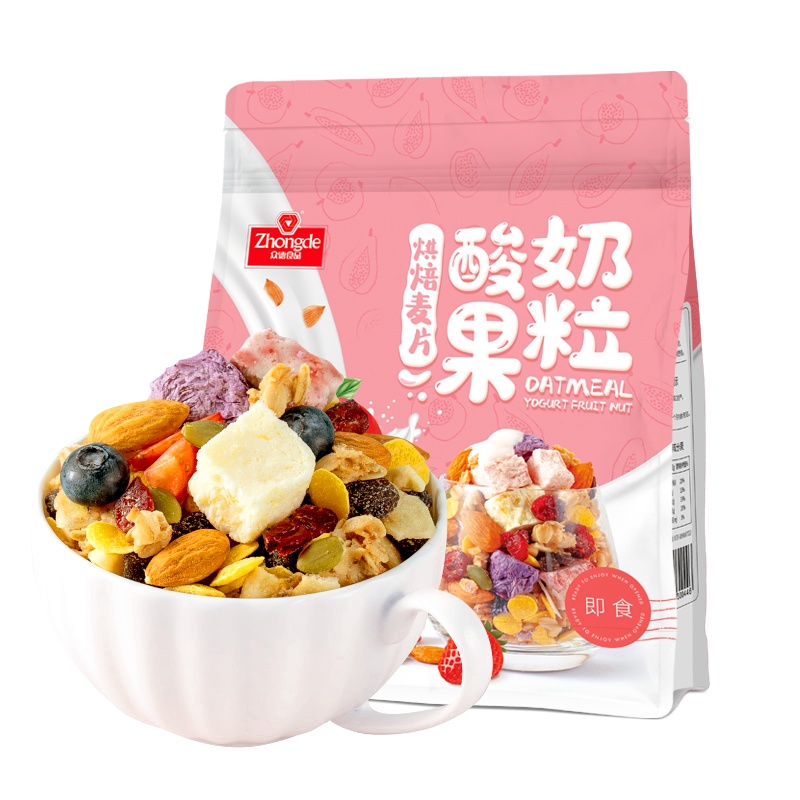 众德酸奶果粒水果坚果燕麦片冲泡早餐即食冲饮速食懒人食品500g