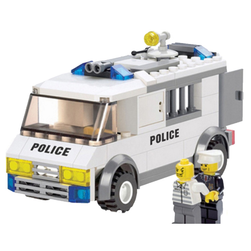 开智6730城市警察囚犯押送车儿童益智组拼装积木兼容乐高人仔玩具6岁以上塑料拼插玩具100-200块