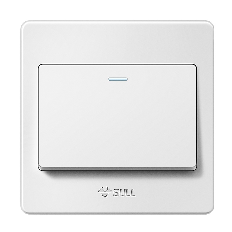 公牛(BULL)开关插座单开双控开关1开一开双控开关 86型一位一联双控面板 G07K112Y(荧光)