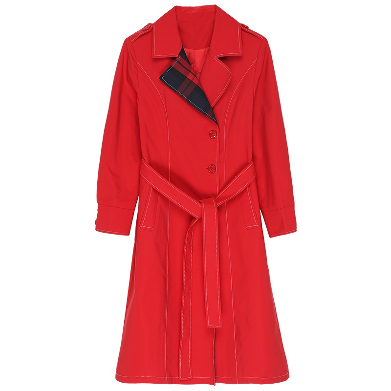 恒源祥女士风衣2020新款中长款秋季流行宽松英伦风气质风衣外套