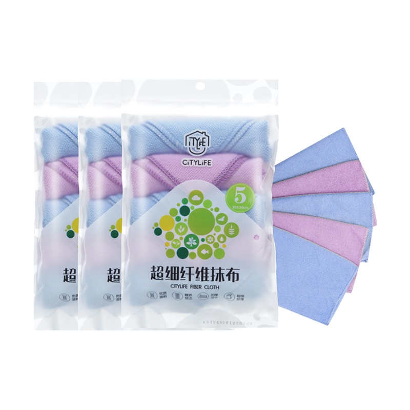 禧天龙抹布加厚吸水不易沾油清洁巾厨房家用刷锅洗碗布擦桌百洁布5片装C-8636