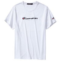 千纸鹤男装短袖T恤潮 2019夏季新款圆领字母刺绣半袖上衣男20058