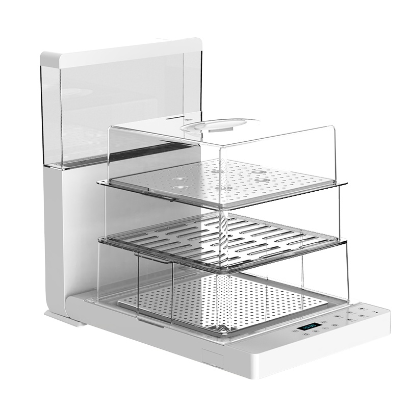 日本MTOY折叠电蒸锅（电子触摸版三层）多功能透明蒸汽锅智能多层蒸菜神器电蒸箱家用料理机