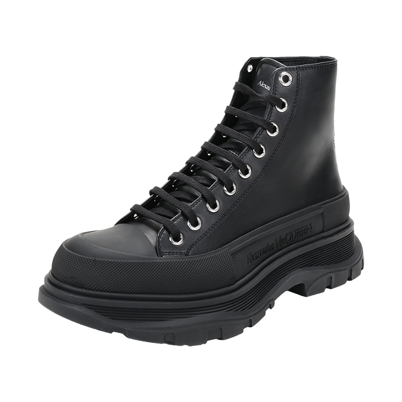 ALEXANDER MCQUEEN 亚历山大·麦昆 男士 皮革系带厚底靴子短靴 627206 WHZ62