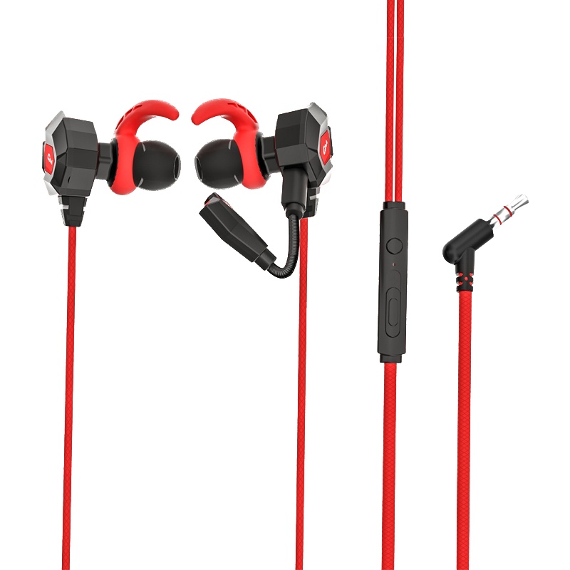 纽曼有线耳机XL01入耳式圆孔 降噪隔音电脑手机线控带双麦电竞游戏吃鸡安卓通用3.5mm 9D震撼佩戴舒适无压力游戏耳机