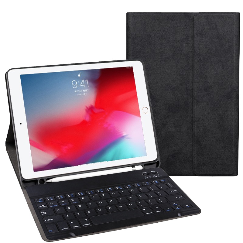 intermail 2018iPad蓝牙键盘保护套苹果2017平板带笔槽保护壳9.7英寸超薄全包网红智能休眠壳