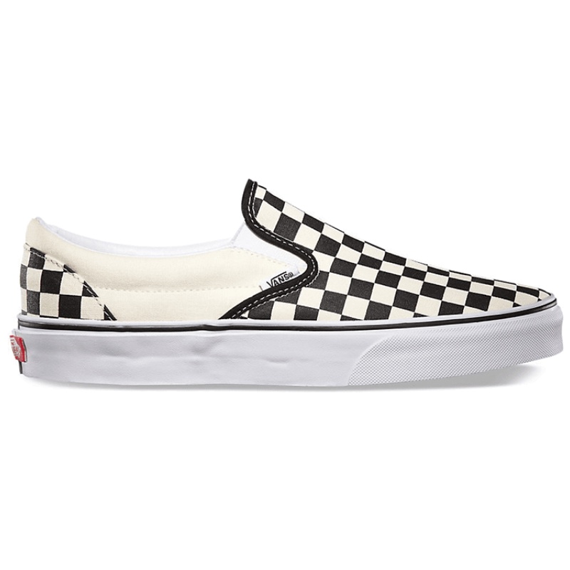 正品VANS经典黑白棋格slip on男女情侣 一脚蹬懒人帆布板鞋