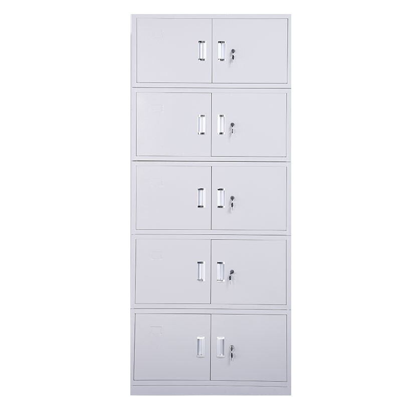 震海 分体五节柜文件柜办公柜灰白色经济型档案资料柜办公柜类钢制加厚办公室储物柜