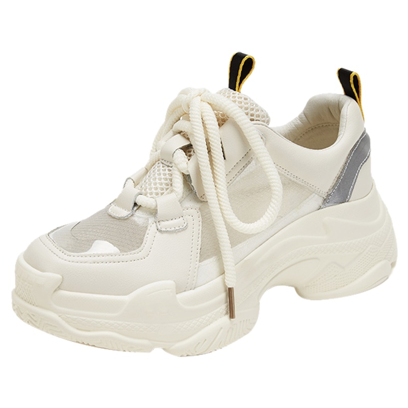 达芙妮新款系带透气厚底休闲老爹鞋