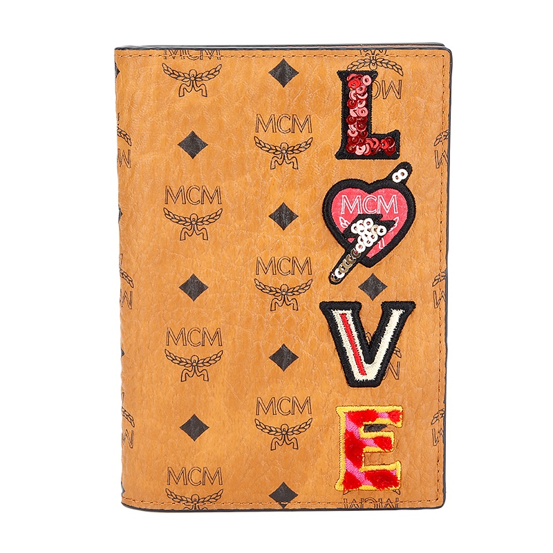 MCM 女士棕色人造革卡包护照包 MYV9AVI65CO001