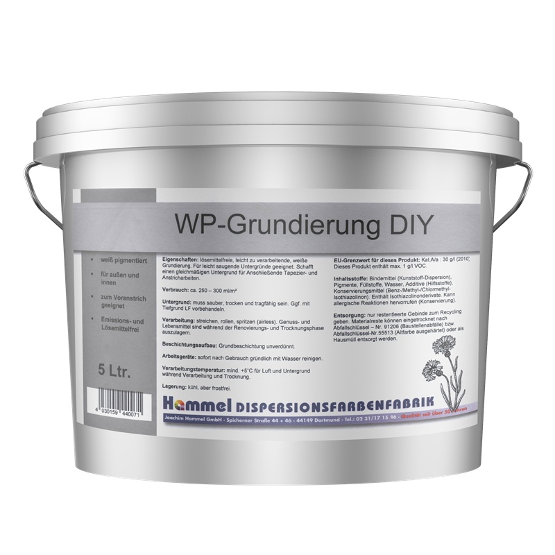 海摩儿(hammel) WP全效抗碱底漆 水性涂料 5L 白色亚光 德国原装进口