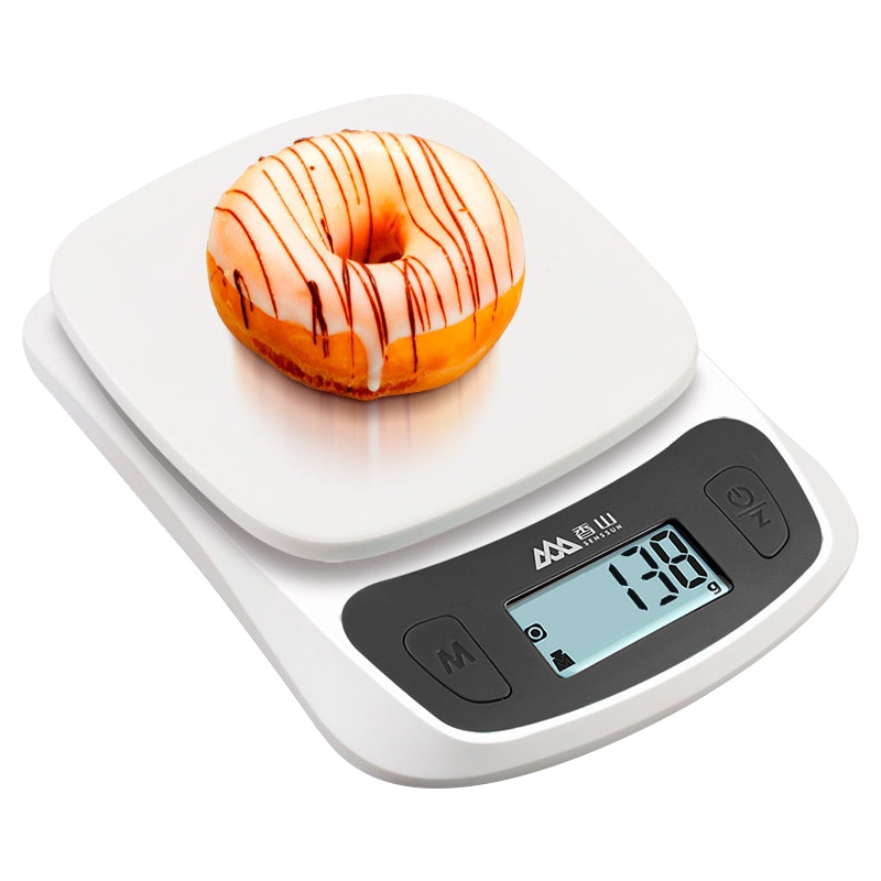 香山 厨房秤 家用精准电子称 蛋糕烘培秤工具(白色5kg大称量1克高精度)