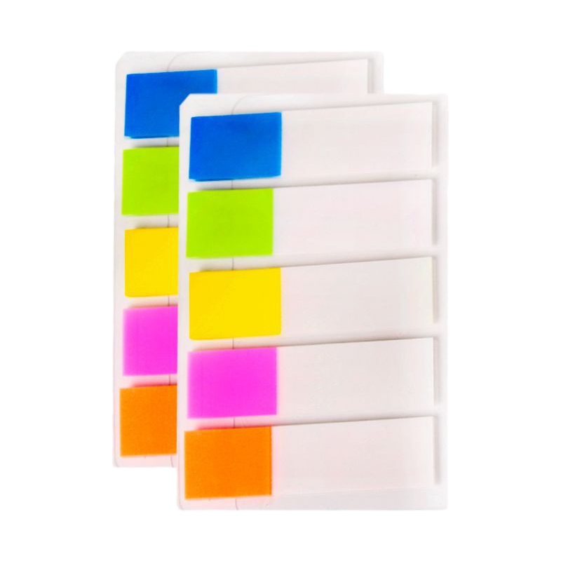 得力(deli)9062荧光贴标签便签便利贴纸百事指示索引书贴小旁页分类文具 5色/包 2包装