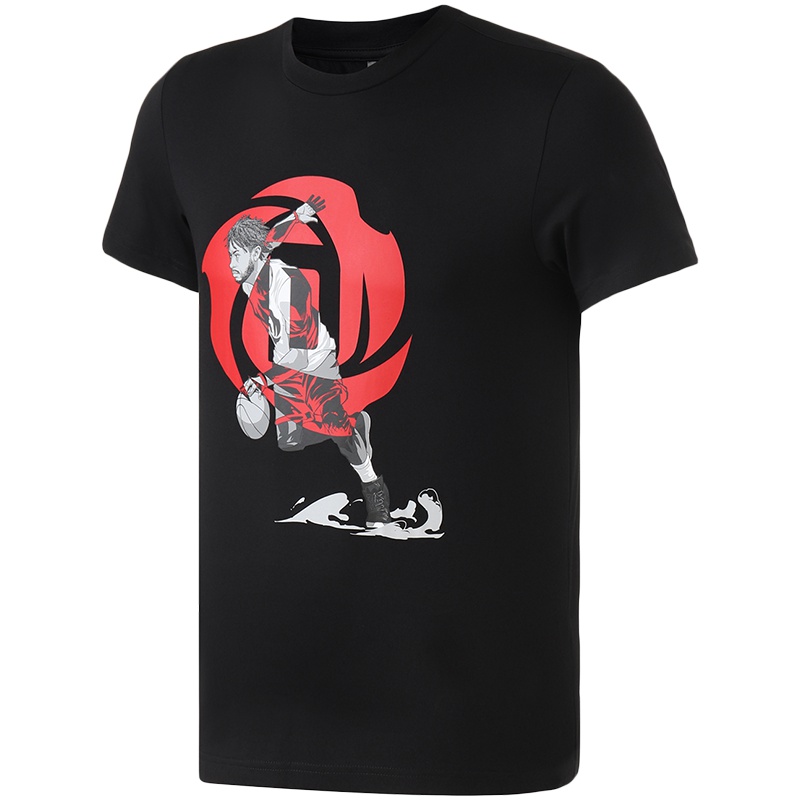 adidas男服短袖T恤新款罗斯漫画篮球文化休闲运动服DQ0922
