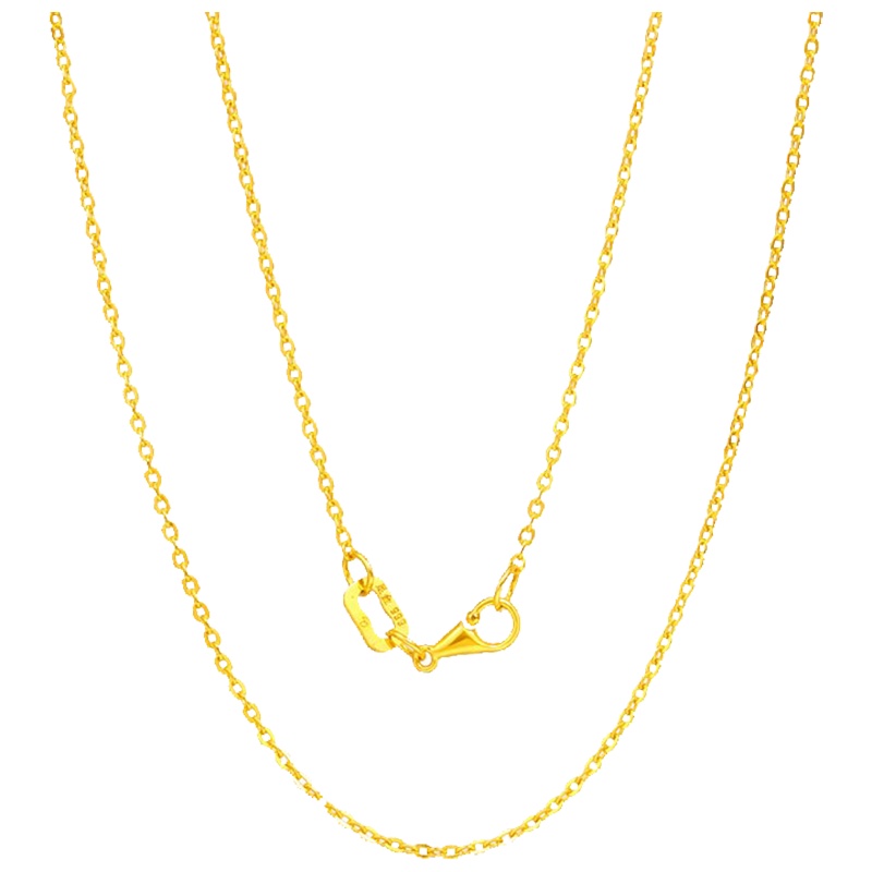 翠绿 黄金项链 足金999女款新5G工艺O字链项链 金重约1.6-1.7g A01000090394