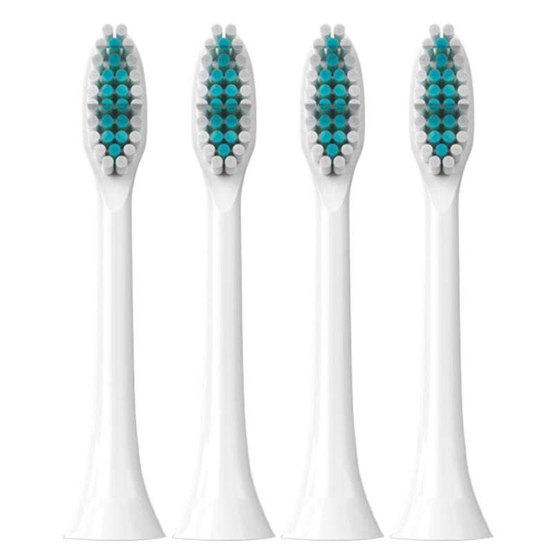 爱博尔(AIBOER)成人牙刷 正品原装刷头 杜邦柔软刷毛 全身防水 清洁美白 护龈 水晶蓝款4支装